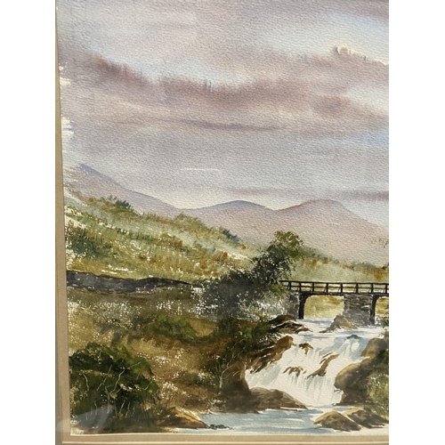 44 - IRISH SCHOOL, 20TH CENTURY, ‘THE FALLS’, watercolour on paper, labelled verso with title and dated 1... 