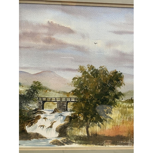 44 - IRISH SCHOOL, 20TH CENTURY, ‘THE FALLS’, watercolour on paper, labelled verso with title and dated 1... 