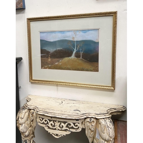 70 - IRISH SCHOOL, 20TH CENTURY, ‘COUNTRYSIDE LANDSCAPE’, pastel on paper, in fine gilt frame. Dimensions... 