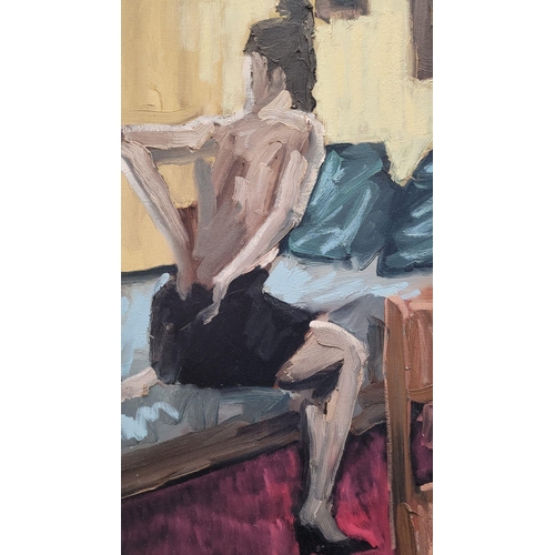 85 - MARTIN STONE, LIFE STUDY, oil on canvas, 28 inches x 36 inches. Signed and inscribed verso.