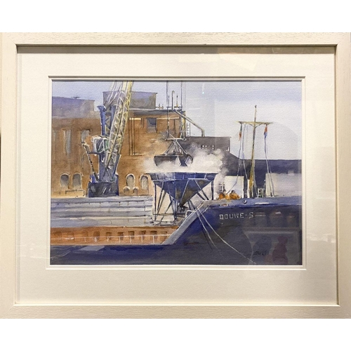 95 - NORMA HEALY, ‘CORK DOCKLANDS – LAST DAYS 11’, watercolour on paper, signed verso. Dimensions: 39cm x... 