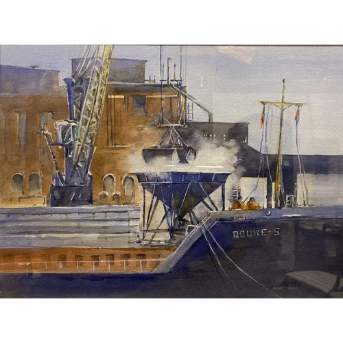 95 - NORMA HEALY, ‘CORK DOCKLANDS – LAST DAYS 11’, watercolour on paper, signed verso. Dimensions: 39cm x... 