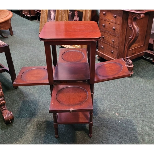 112 - A NEATLY SIZED LATE 19TH / EARY 20TH CENTURY CABINET, unusual design; the four sides have drop down ... 