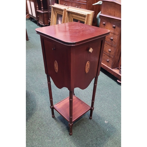 112 - A NEATLY SIZED LATE 19TH / EARY 20TH CENTURY CABINET, unusual design; the four sides have drop down ... 