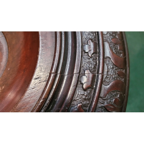 113 - A FINE 19TH CENTURY MAHOGANY CARVED & WOODTURNED WASH STAND, with a circular bowl holder to the top ... 