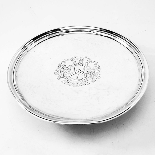 120 - A RARE IRISH GEORGE II SILVER TAZZA, Hallmarked Maker Alexander D Brown, Dublin, 1738. Of simple ele... 