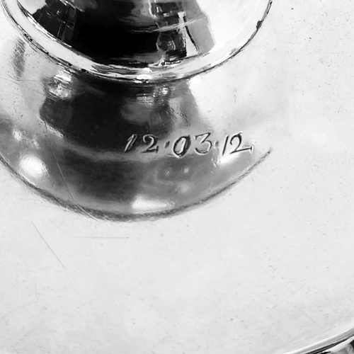 120 - A RARE IRISH GEORGE II SILVER TAZZA, Hallmarked Maker Alexander D Brown, Dublin, 1738. Of simple ele... 