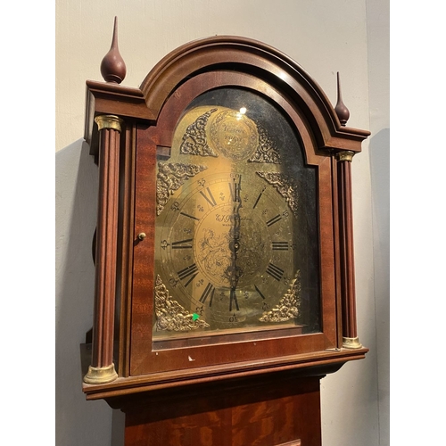 14 - AN EXCELLENT TEMPUS FUGIT GRANDFATHER LONG CASE CLOCK, by E.J. Goodfellow, Wadebridge. The arched ho... 