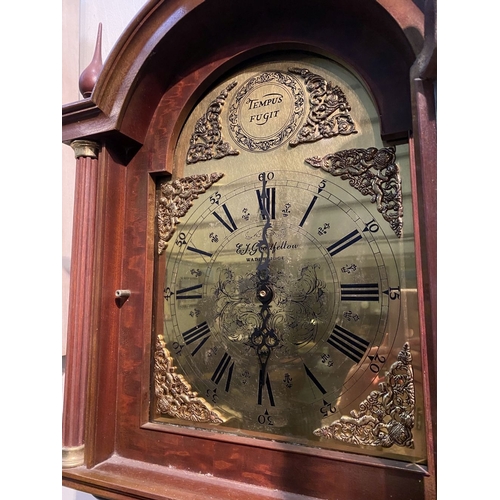 14 - AN EXCELLENT TEMPUS FUGIT GRANDFATHER LONG CASE CLOCK, by E.J. Goodfellow, Wadebridge. The arched ho... 