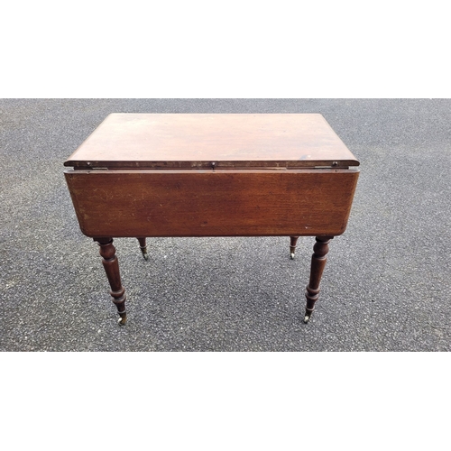 140 - A CHARMING LATE 19TH CENTURY MAHOGANY DROP-LEAF ECONOMY STYLE DRESSING TABLE, this multi-purpose ant... 