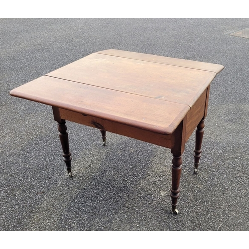 140 - A CHARMING LATE 19TH CENTURY MAHOGANY DROP-LEAF ECONOMY STYLE DRESSING TABLE, this multi-purpose ant... 