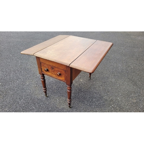 140 - A CHARMING LATE 19TH CENTURY MAHOGANY DROP-LEAF ECONOMY STYLE DRESSING TABLE, this multi-purpose ant... 