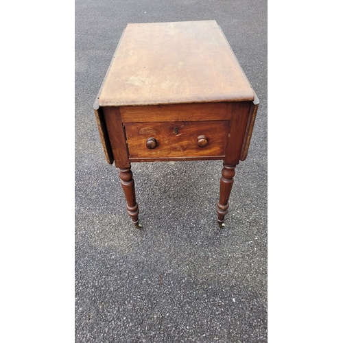 140 - A CHARMING LATE 19TH CENTURY MAHOGANY DROP-LEAF ECONOMY STYLE DRESSING TABLE, this multi-purpose ant... 