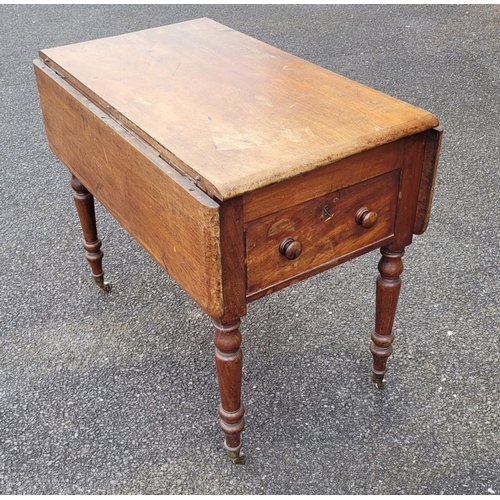 140 - A CHARMING LATE 19TH CENTURY MAHOGANY DROP-LEAF ECONOMY STYLE DRESSING TABLE, this multi-purpose ant... 