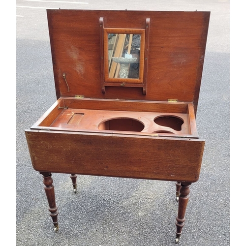 140 - A CHARMING LATE 19TH CENTURY MAHOGANY DROP-LEAF ECONOMY STYLE DRESSING TABLE, this multi-purpose ant... 