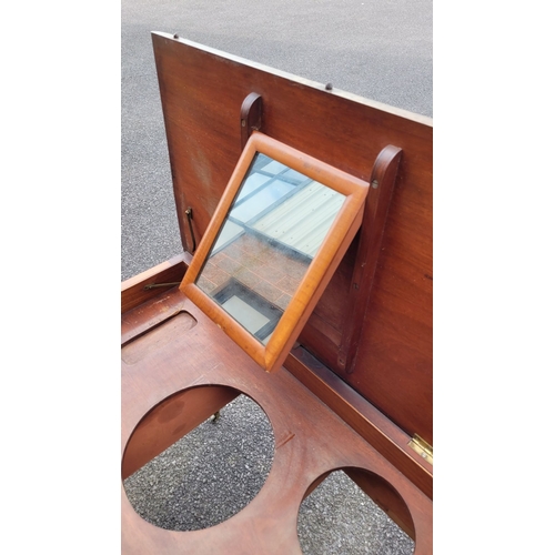 140 - A CHARMING LATE 19TH CENTURY MAHOGANY DROP-LEAF ECONOMY STYLE DRESSING TABLE, this multi-purpose ant... 