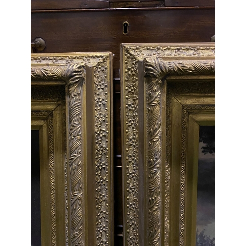 153 - A PAIR OF GILT FRAMED PORTRAIT PRINTS, in the oleograph technique, with Carvers & Gilders Picture Ma... 