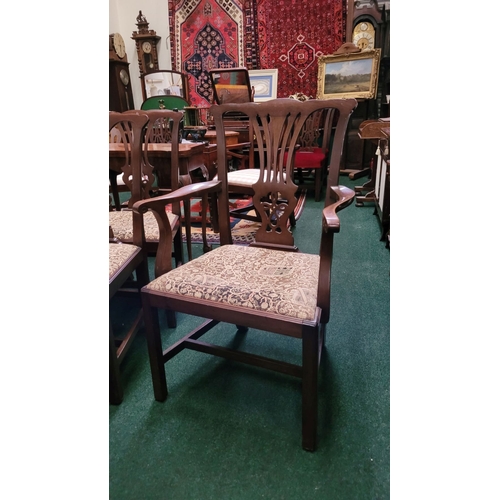 18 - A GOOD QUALITY SET OF LATE 19TH / EARLY 20TH CENTURY MAHOGANY DINING ROOM CHAIRS, with 6 chairs & 2 ... 