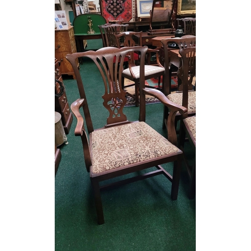 18 - A GOOD QUALITY SET OF LATE 19TH / EARLY 20TH CENTURY MAHOGANY DINING ROOM CHAIRS, with 6 chairs & 2 ... 