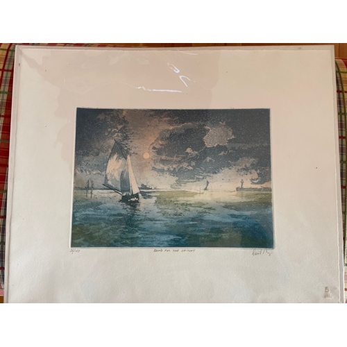 192 - DAVID PARRY (British, 20th Century), ‘BOUND FOR THE SPITWAY’, limited edition print, signed lower ri... 