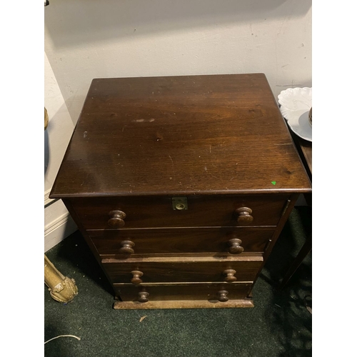 203 - A VICTORIAN MAHOGANY LIFT-TOP CABINET, date circa 1860, with turned handles