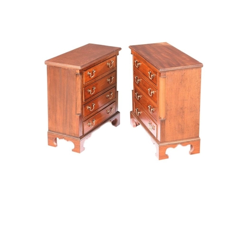 218 - A GOOD QUALITY PAIR OF MAHOGANY BEDSIDE CHESTS/LOCKERS/LAMP CABINETS, each fitted with four drawers ... 