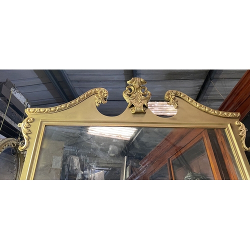 221 - AN EXCELLENT LARGE CARVED REGENCY STYLE GILT HALL/FLOOR MIRROR, with fluted gilt border, to frame wi... 