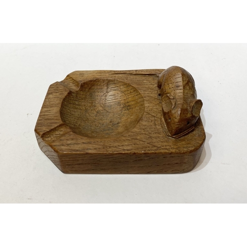 286 - A ROBERT THOMPSON ‘MOUSEMAN’ OAK CARVED ASHTRAY, attributed to Robert Thompson of Kilburn (1876–1955... 