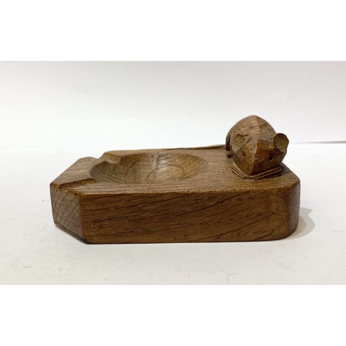 286 - A ROBERT THOMPSON ‘MOUSEMAN’ OAK CARVED ASHTRAY, attributed to Robert Thompson of Kilburn (1876–1955... 