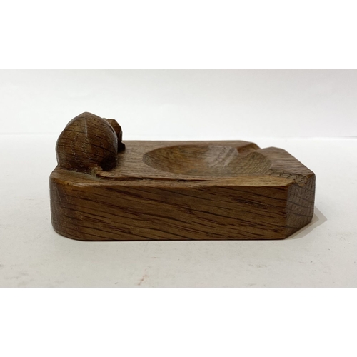 286 - A ROBERT THOMPSON ‘MOUSEMAN’ OAK CARVED ASHTRAY, attributed to Robert Thompson of Kilburn (1876–1955... 