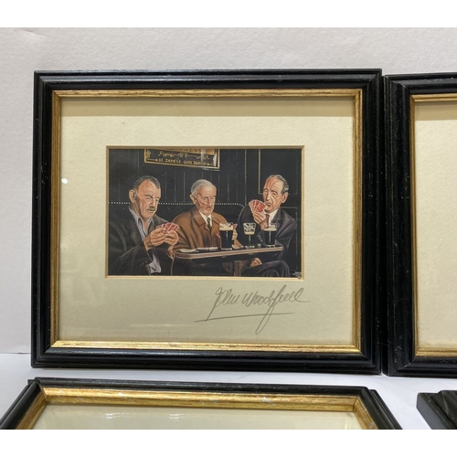 295 - FOUR FRAMED SIGNED PRINTS BY JOHN WOODFULL, prints after works originally painted in 1987-1990. Titl... 