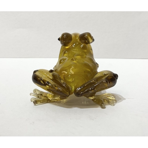 337 - A CHARMING MURANO STYLE ART GLASS FROG SCULPTURE/PAPERWEIGHT, intricate handblown piece, dimensions:... 