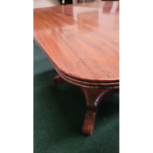 45 - A RECTANGULAR SHAPED TIP-UP DINING / BREAKFAST TABLE, the table top with reed detail to the edge. Ra... 