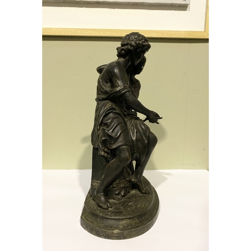 62 - IN THE STYLE OF MATHURIN MOREAU (French 1822-1912), bronze sculpture depicting male and female figur... 