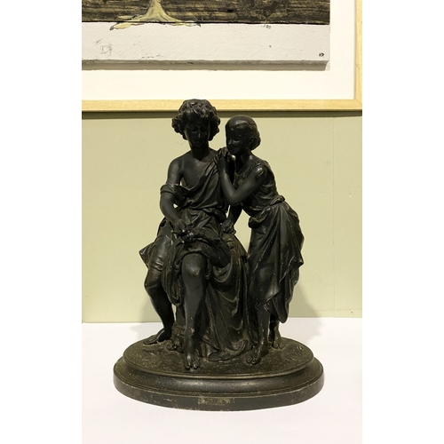 62 - IN THE STYLE OF MATHURIN MOREAU (French 1822-1912), bronze sculpture depicting male and female figur... 