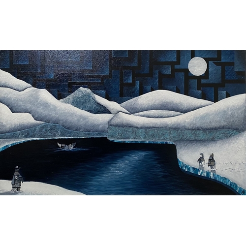 70 - ALVIN SEXTON (Irish, 20th Century), ‘ARTIC FRIENDS II’, acrylic on hardboard, signed with initials l... 