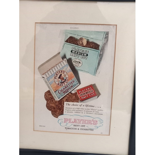 77 - TWO FRAMED VINTAGE MAGAZINE ADVERTISING POSTERS. Frames: 27cm x 22cm,