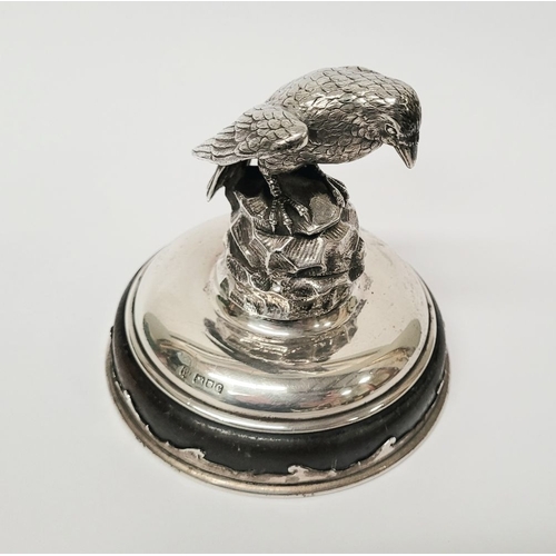 8 - A VERY UNUSUAL & WONDERFULLY MADE LATE 19TH CENTURY SILVER MODEL OF A RAVEN, heavy; could be used as... 