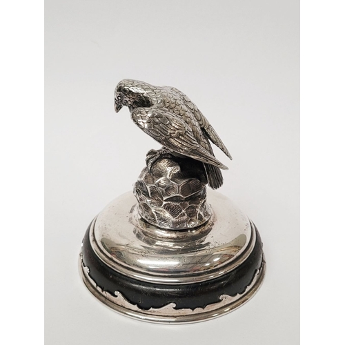 8 - A VERY UNUSUAL & WONDERFULLY MADE LATE 19TH CENTURY SILVER MODEL OF A RAVEN, heavy; could be used as... 