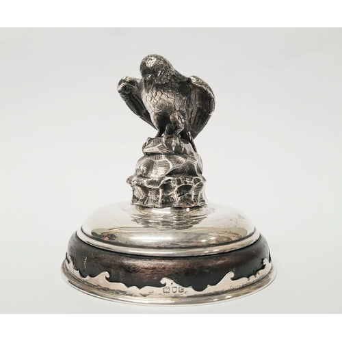 8 - A VERY UNUSUAL & WONDERFULLY MADE LATE 19TH CENTURY SILVER MODEL OF A RAVEN, heavy; could be used as... 