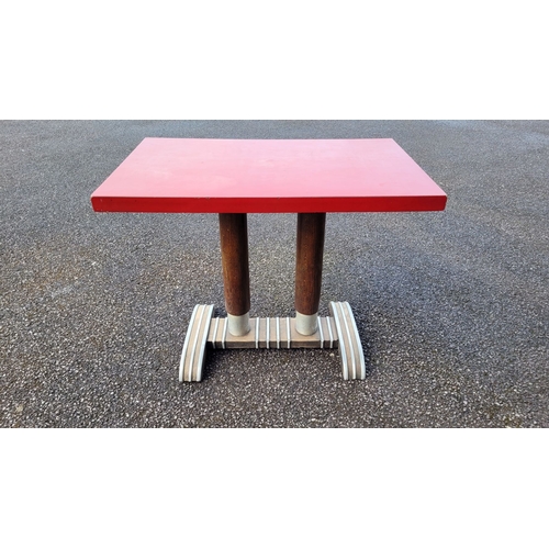 87 - A MID CENTURY FORMICA TOPPED TABLE / CONSOLE / HALL TABLE, 	rectangular in shape, a great retro piec... 