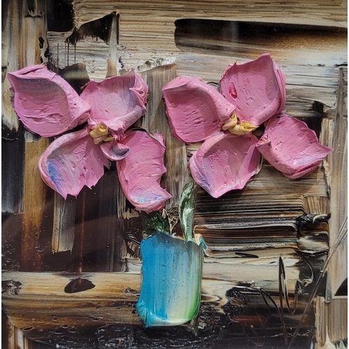 103 - COLIN FLACK, (IRISH, 20TH CENTURY), STILL LIFE FLOWERS, oil on board, incised signature lower right,... 