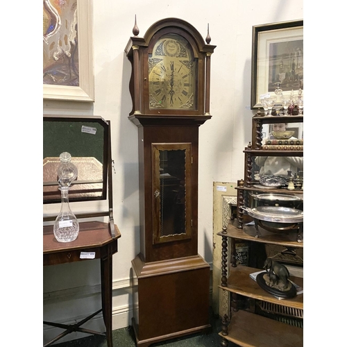 112 - AN EXCELLENT TEMPUS FUGIT GRANDFATHER LONG CASE CLOCK, by E.J. Goodfellow, Wadebridge. The arched ho... 