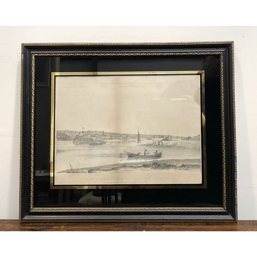 12 - TWO ORIGINAL FRAMED LITHOGRAPHS DEPICTING VIEWS OF CORK, (i) ‘Back of Haulbowline & View down the Ha... 