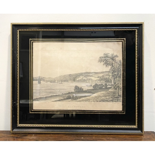 12 - TWO ORIGINAL FRAMED LITHOGRAPHS DEPICTING VIEWS OF CORK, (i) ‘Back of Haulbowline & View down the Ha... 