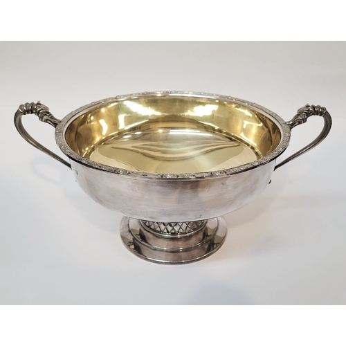 14 - AN IRISH – DUBLIN - SILVER POT POURRI / FLOWER BOWL AND COVER, the body with two c-scroll handles wi... 