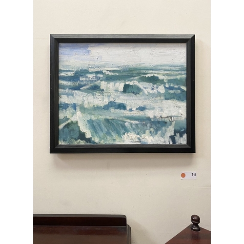 27 - MARTIN STONE (Irish, 20th Century), ‘WILD ATLANTIC COAST’, oil on canvas, signed verso, titled and d... 