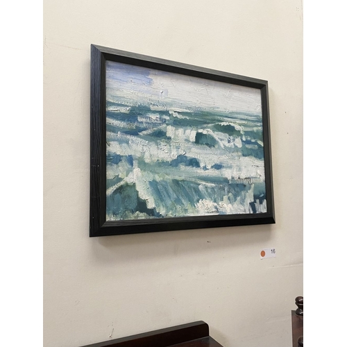 27 - MARTIN STONE (Irish, 20th Century), ‘WILD ATLANTIC COAST’, oil on canvas, signed verso, titled and d... 