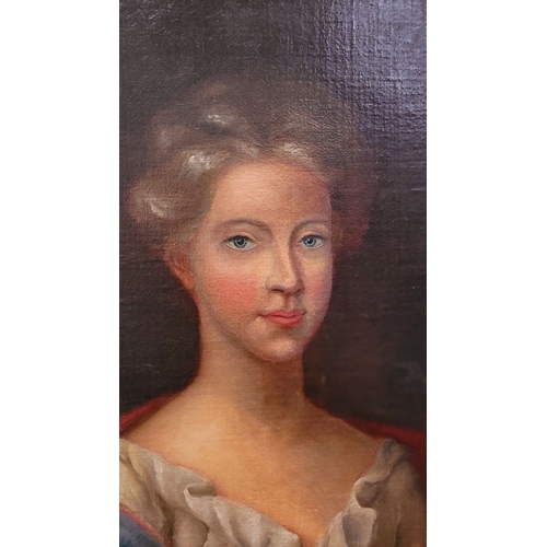 34 - A 19TH CENTURY OIL PORTRAIT OF A LADY, oil on canvas, unsigned. Depicting a lady in fine dress. Prev... 