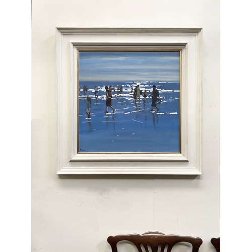 36 - JOHN MORRIS (IRISH, B.1958), ‘JULY BRITTAS BAY’, large framed oil on board, signed lower left, inscr... 